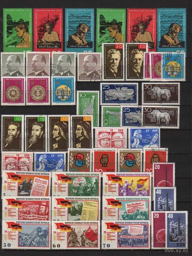 ГДР.ПОЧТИ ПОЛНЫЙ(без блоков) ГОДОВОЙ  КОМПЛЕКТ ЧИСТЫХ МАРОК 1965г.(без наклеек и следов от них,с родным клеем)! Плюс добавлены некоторые  гашеные серии!