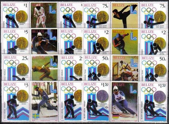 1980 Белиз 501-508x2+Tab 1980 Олимпийские игры в Лейк-Плэсиде 32,00 евро