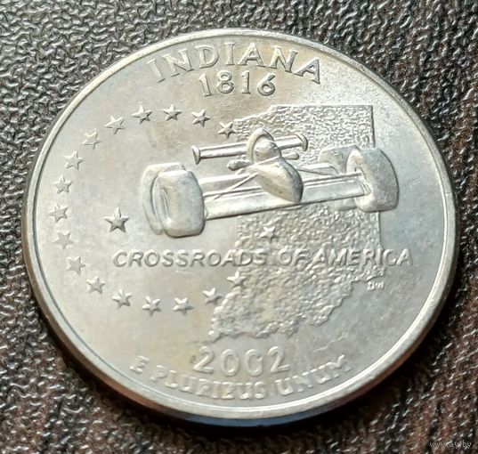 США 1/4 доллара, 2002 Квотер штата Индиана   ( 1-6-5 )