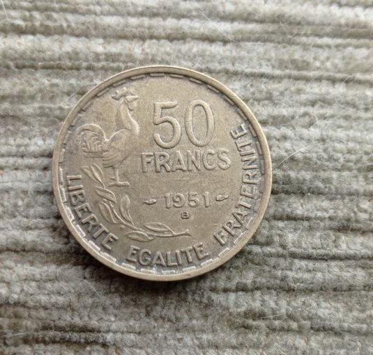 Werty71 Франция 50 Франков 1951 В Гальский петушок