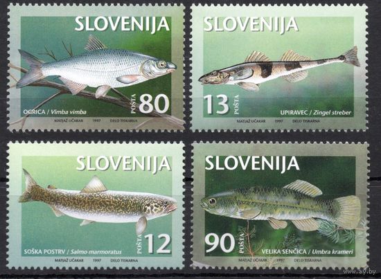Словения 1997. Фауна. Рыбы 4 марки (178)