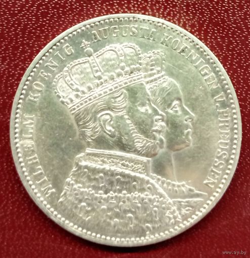 Пруссия 1 талер 1861. Коронация Вильгельма и Августы