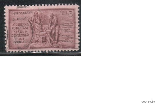 США-1953, (Мих.639), гаш. , Луизиана(одиночка),