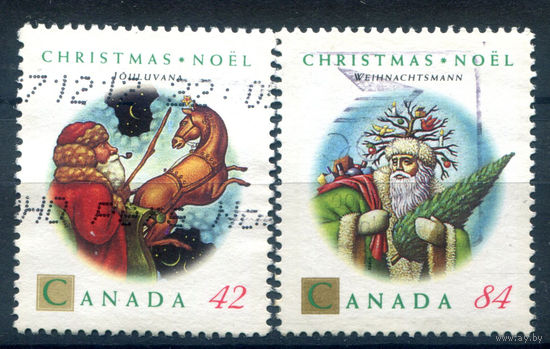 Канада - 1992г. - Рождество - 2 марки - гашёные. #3-WB-96-B-2