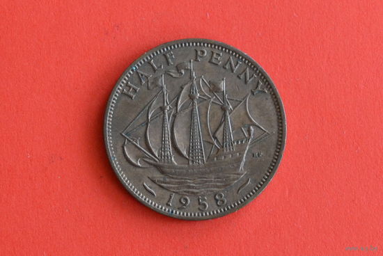 Великобритания 1/2 пенни 1958 с 1 руб