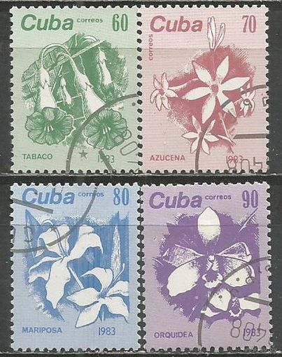 Куба. Цветы. 1983г. Mi#2810-13. Серия.