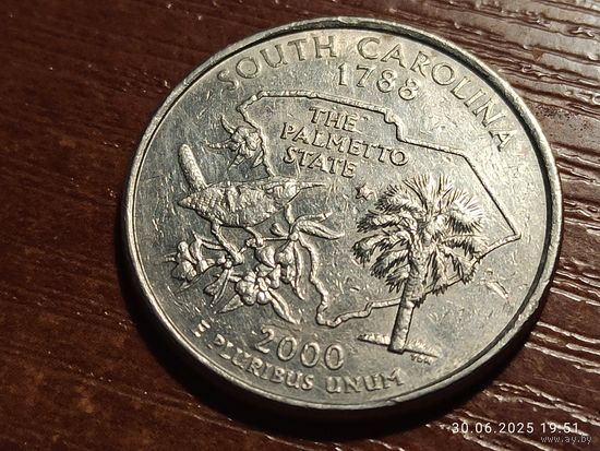 США 25 центов квотер 2000 Южная Каролина