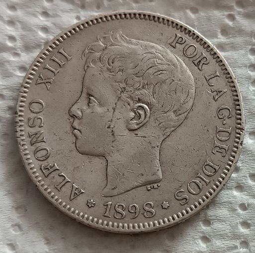 Испания 5 песет 1898