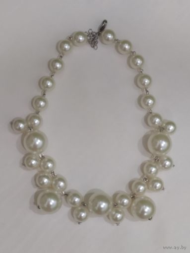 Крупное жемчужное колье ожерелье