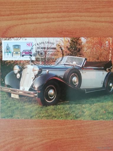 ФРГ 1986 Карт максимум марки "100 лет автомобилю" Mi.1268