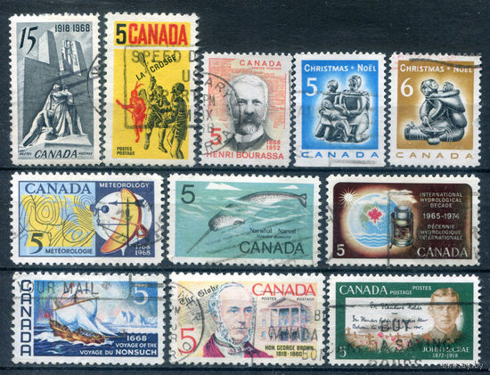 Канада - 1968г. - 11 полных серий - 11 марок - гашёные. #3-WB-92-KS-2