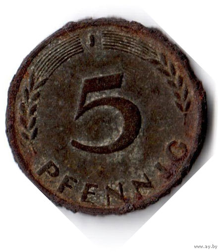 Германия. 5 пфеннигов. 1950 J