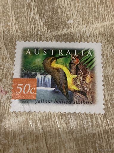 Австралия 2003. Птицы. Yellow bellied sunbird. Марка из серии