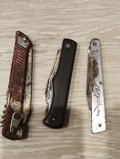 Три ножика ссср,не открывал,с рубля