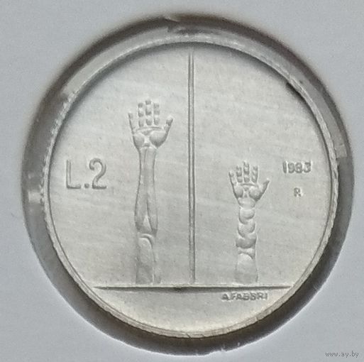 Сан-Марино 2 лиры 1983 г. Ядерная угроза. В холдере