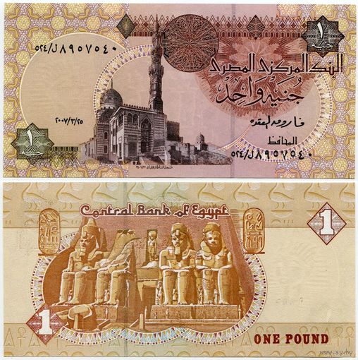 Египет. 1 фунт (образца 25.03.2007 года, P50l, UNC)