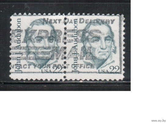 США-1985, (Мих.1749) , гаш., Стандарт, Личности, (одиночка), пара