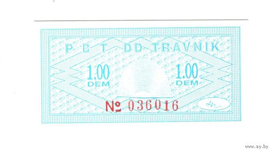 Хорватия Privredna banka 1.00 dem. Состояние UNC!