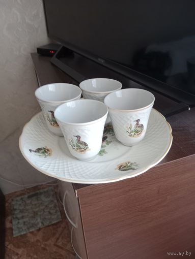 Тарелка с кружками фарфор Коростень СССР