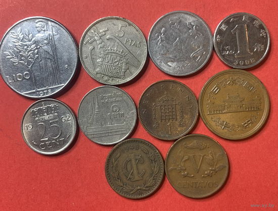 10 разных монет из 10 стран - 2