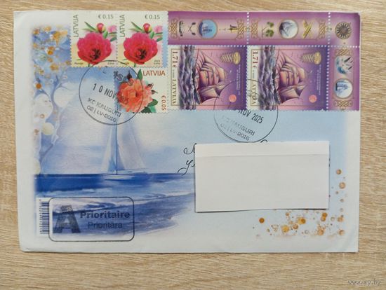 ПОДПИСАННЫЙ КОНВЕРТ. ЛАТВИЯ. ОДИНОКИЙ ПАРУС.