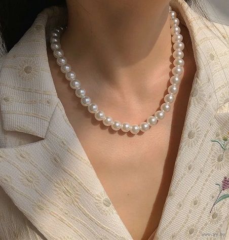 Жемчужные бусы-колье, новые