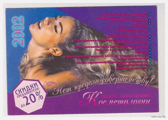 Календарик с линейкой 2002