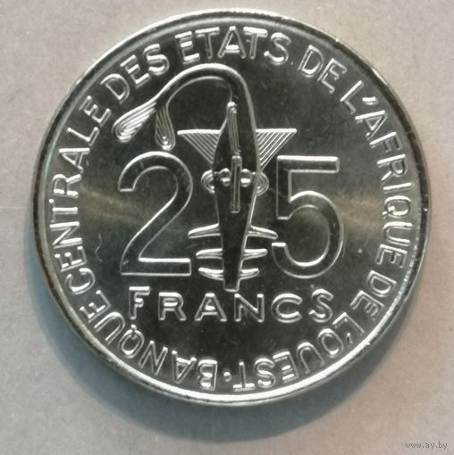Западная Африка (ВСЕАО) 25 франков, 2017 г., КМ# 9
