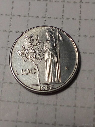 100 лир Италия 1992 год