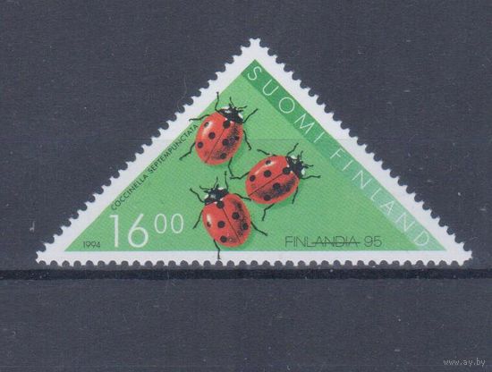 [615] Финляндия 1994. Фауна.Насекомые.Жуки. Одиночный выпуск. MNH. Кат.6 е.