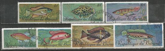 Бурунди. Животный мир страны. Рыбы. 1967г. 7 марок.