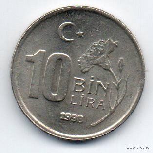 ТУРЕЦКАЯ РЕСПУБЛИКА. 10 000 ЛИР 1998 ФЛОРА. ГВОЗДИКА.