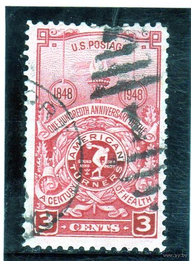 США.Ми-592. Факел и эмблема американских токеров .1948.