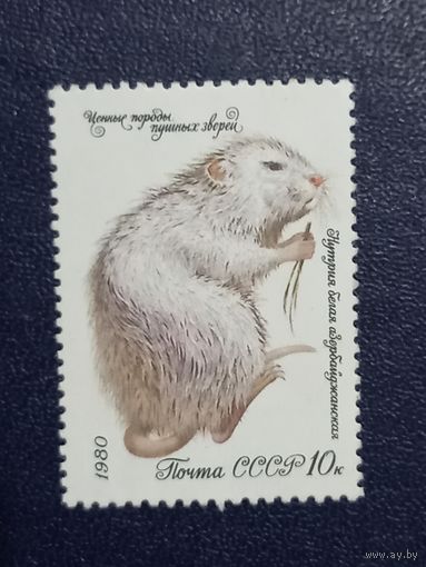СССР 1980г. Нутрия белая