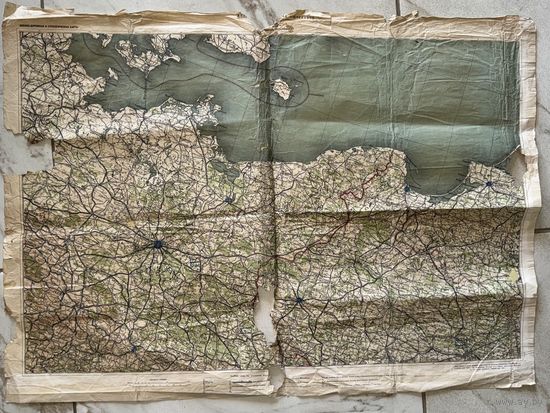 Военно-дорожная карта РККА  Кёнисберг-Берлин.