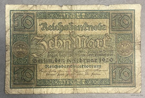 Банкнота 10 марок 1920 год. Веймарская республика.