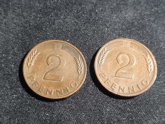 Германия 2 пфеннига 1979 D F