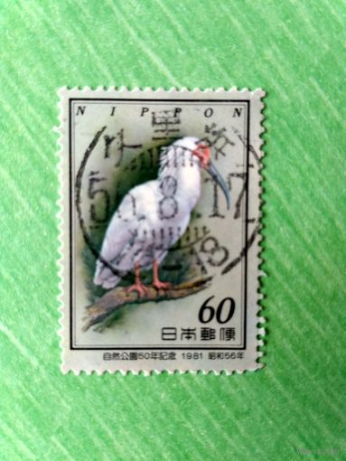 Марка Японии. Нац. парки, юбилей, птицы. 1981 (3)