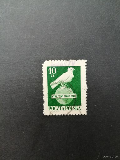 Польша 1950 Марка из серии с надпечаткой "GROSZY" 1950 года Mi.560 "День международной борьбы за мир" (гашение без клея) Mi.663 каталог 3.00 евро