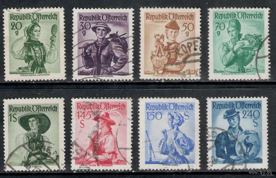 Австрия /1948/ Женские народные костюмы / 8 Марок