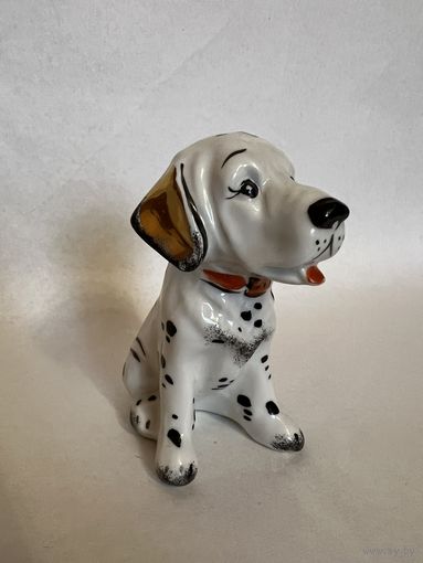Статуэтка "Собака" фарфор с позолотой. ДФЗ
