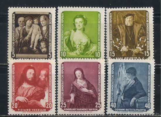 Германия ГДР 1957 Возвращенные СССР шедевры Дрезденской галереи #586-91*