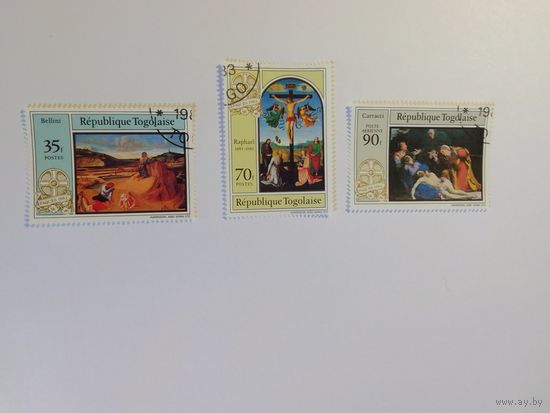Марки   Живопись 1983 г.    Тоголезская Республика      3 шт -  2  руб
