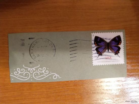 2021 США самоклейка на вырезке бабочка фауна выпускалась одиночкой (1-8)