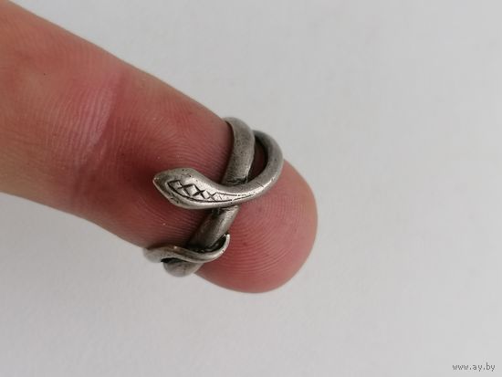 Кольцо, Змея, серебро 800