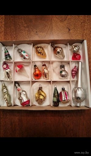 Большой лот ёлочных игрушек из СССР. 18 шт.