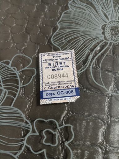 Билет на автобус Светлагорск серия СС( 2023 год)