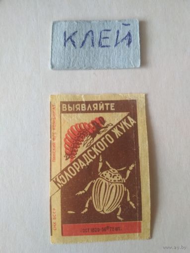 Спичечные этикетки ф.Пинск. Выявляйте колорадского жука