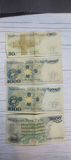 Денежные польские банкноты 1982, 1988