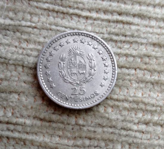 Werty71  Уругвай 25 сентесимо 1960
